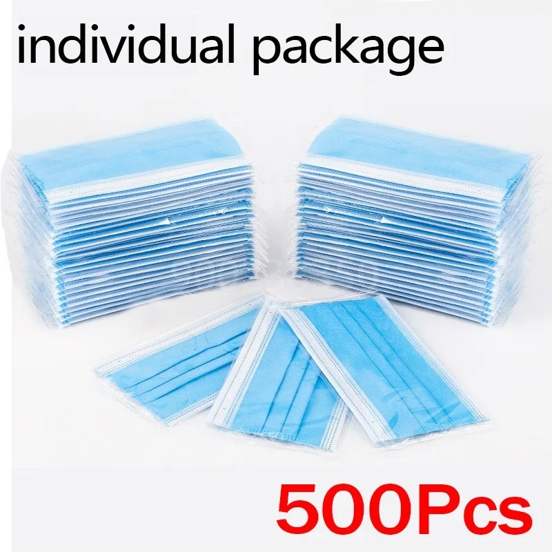 50-500pcs Disposable Adults in - Disposable Mask Blue incelemesi ve fiyatı