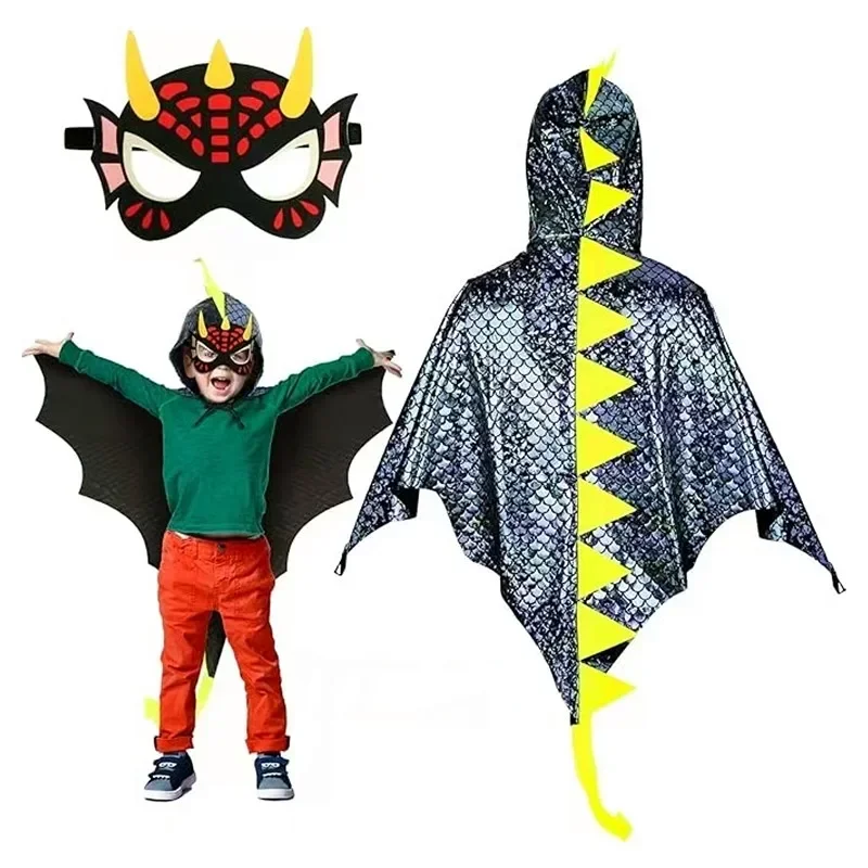 Child Green Dinosaur Cloak wit - Kids Face Mask incelemesi ve fiyatı