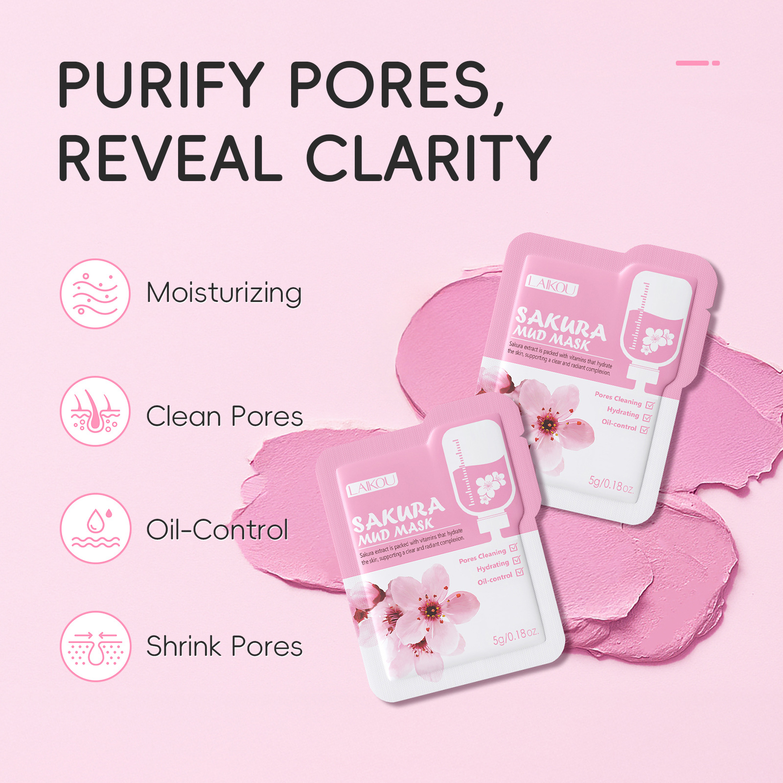Laikou Sakura Clay Mask Trial  - Dust Mask Construction incelemesi ve fiyatı