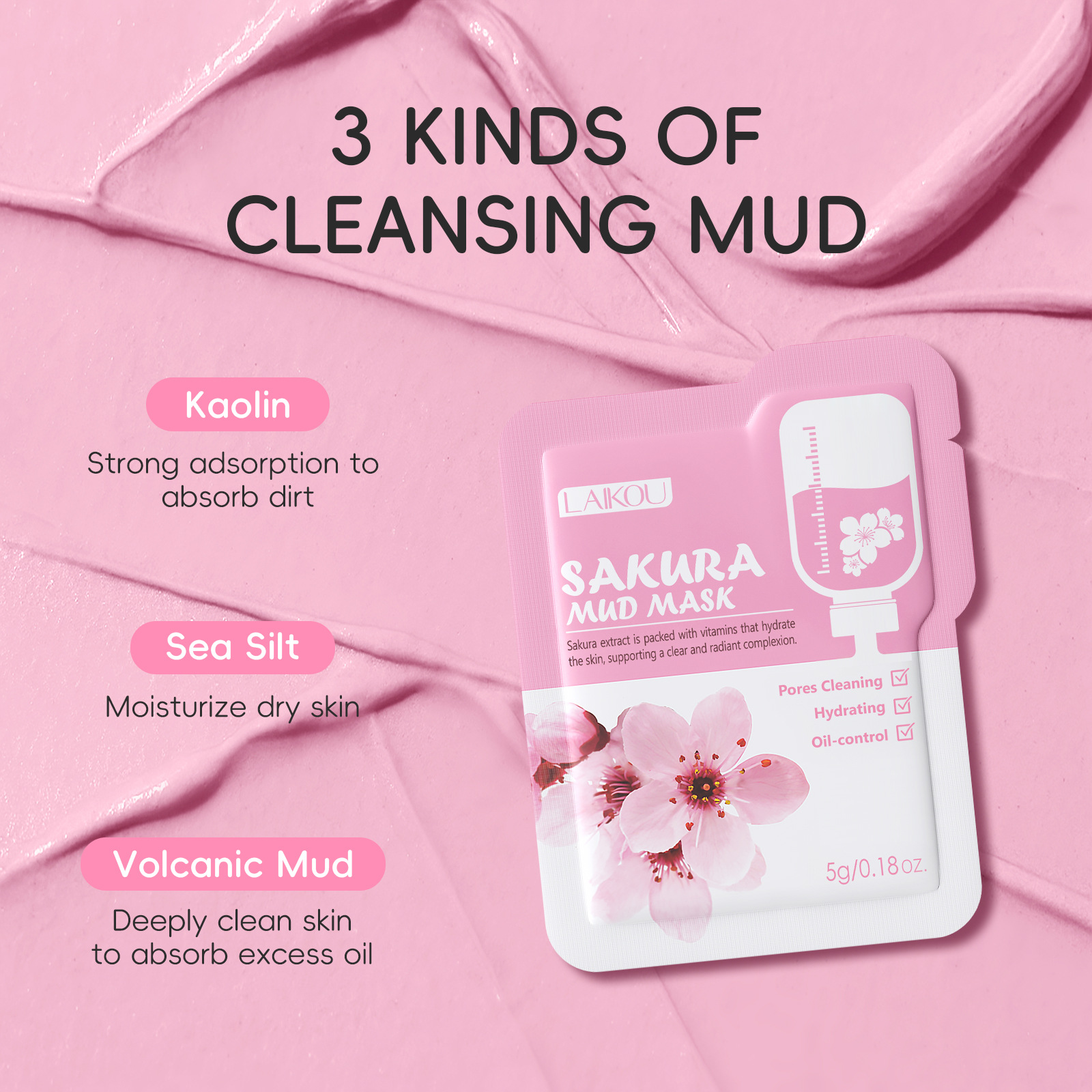 Laikou Sakura Clay Mask Trial  - Dust Mask Construction incelemesi ve fiyatı