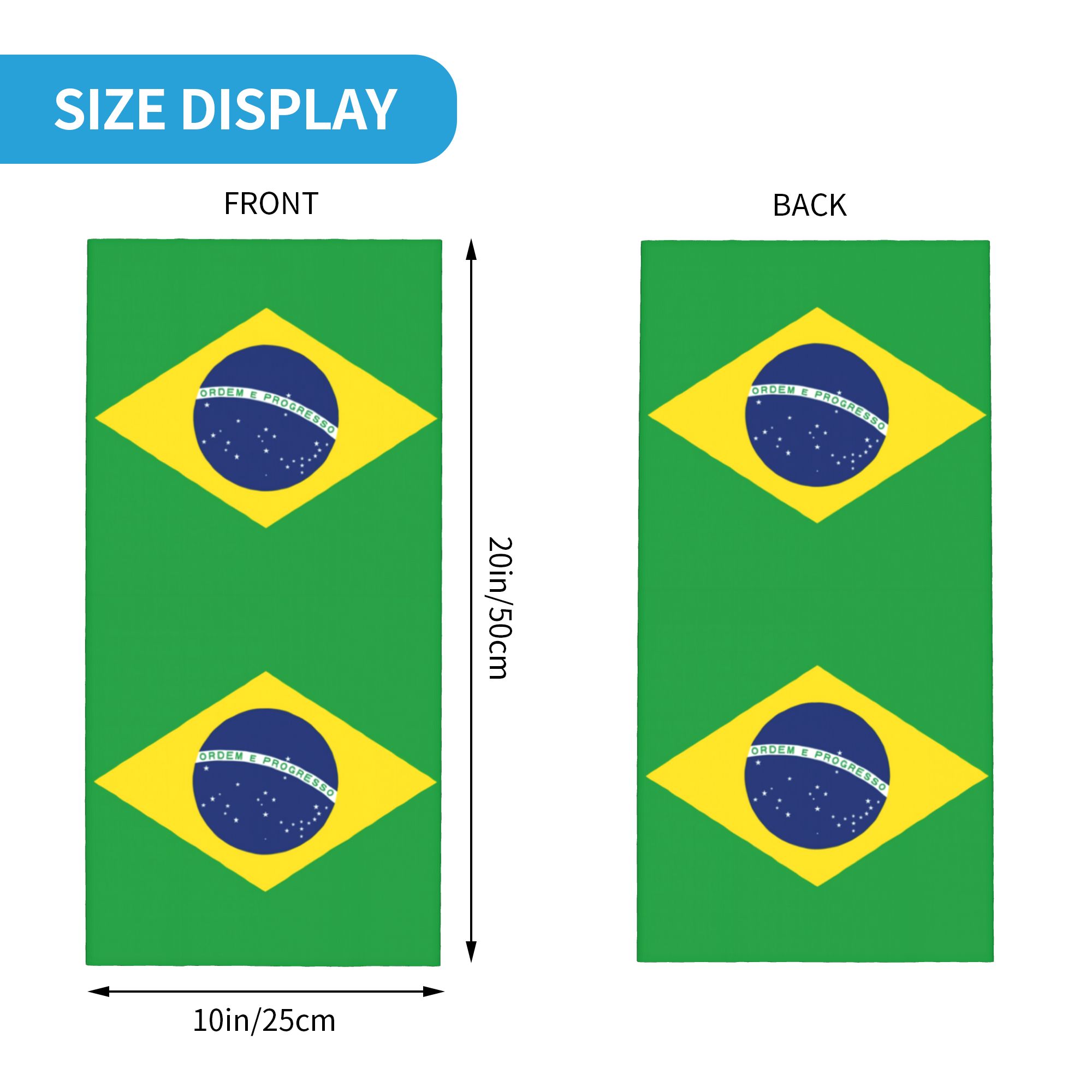 Custom Brazil Flag Bandana Nec - Neck Gaiter Face Cover incelemesi ve fiyatı