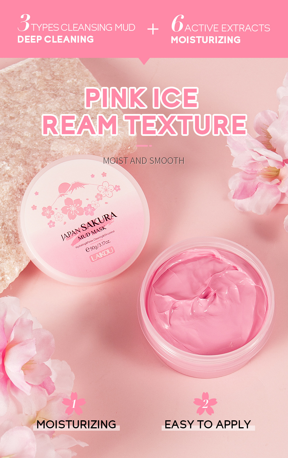 LAIKOU Sakura Clay Mask 25g/90 - Dust Mask Construction incelemesi ve fiyatı