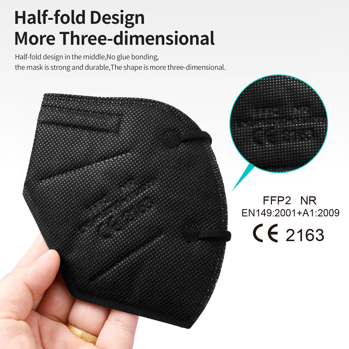5Layer FFP2 Masks CE Approve K - Black Face Mask Pack incelemesi ve fiyatı