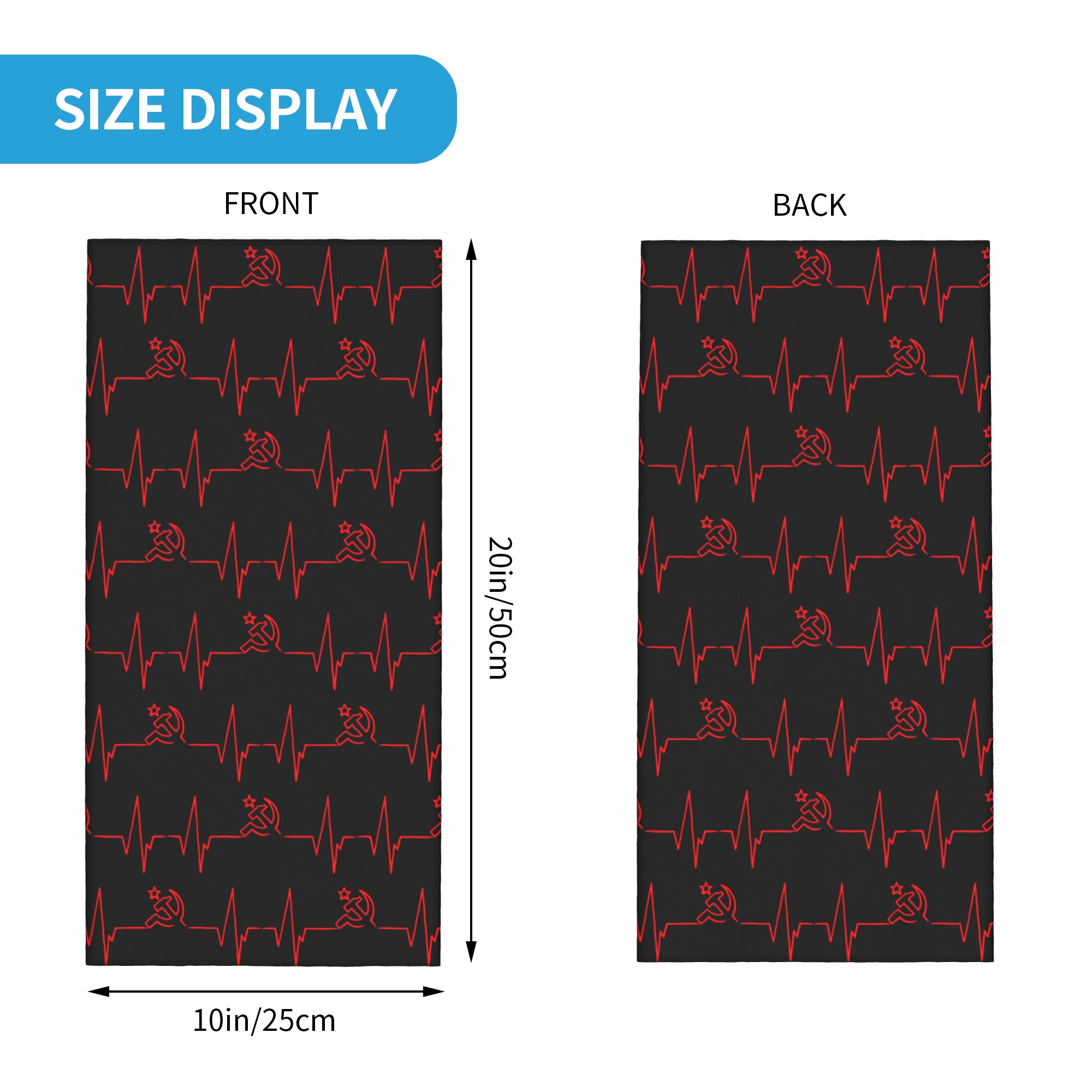 Custom Heartbeat Russian Flag  - Neck Gaiter Face Cover incelemesi ve fiyatı