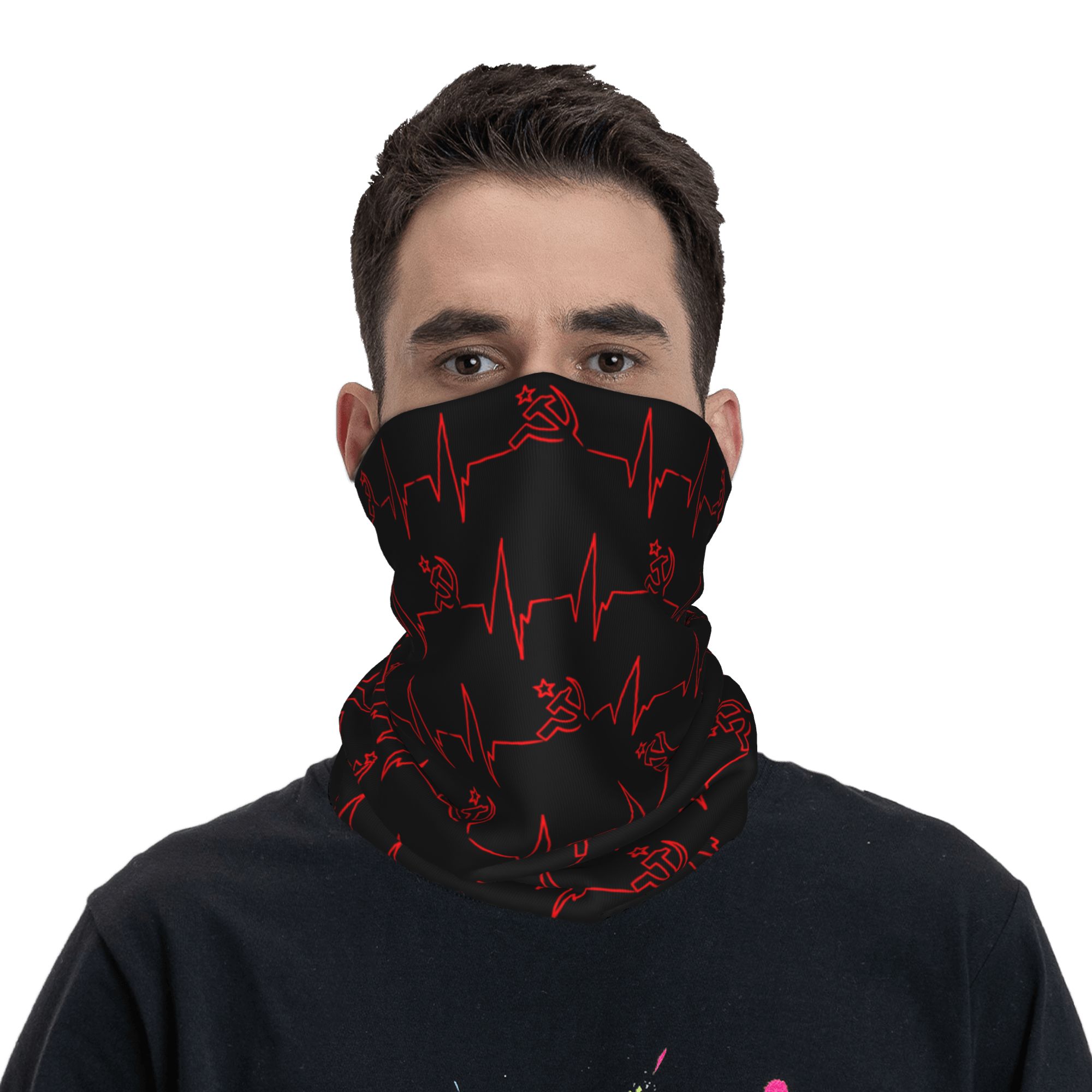 Custom Heartbeat Russian Flag  - Neck Gaiter Face Cover incelemesi ve fiyatı