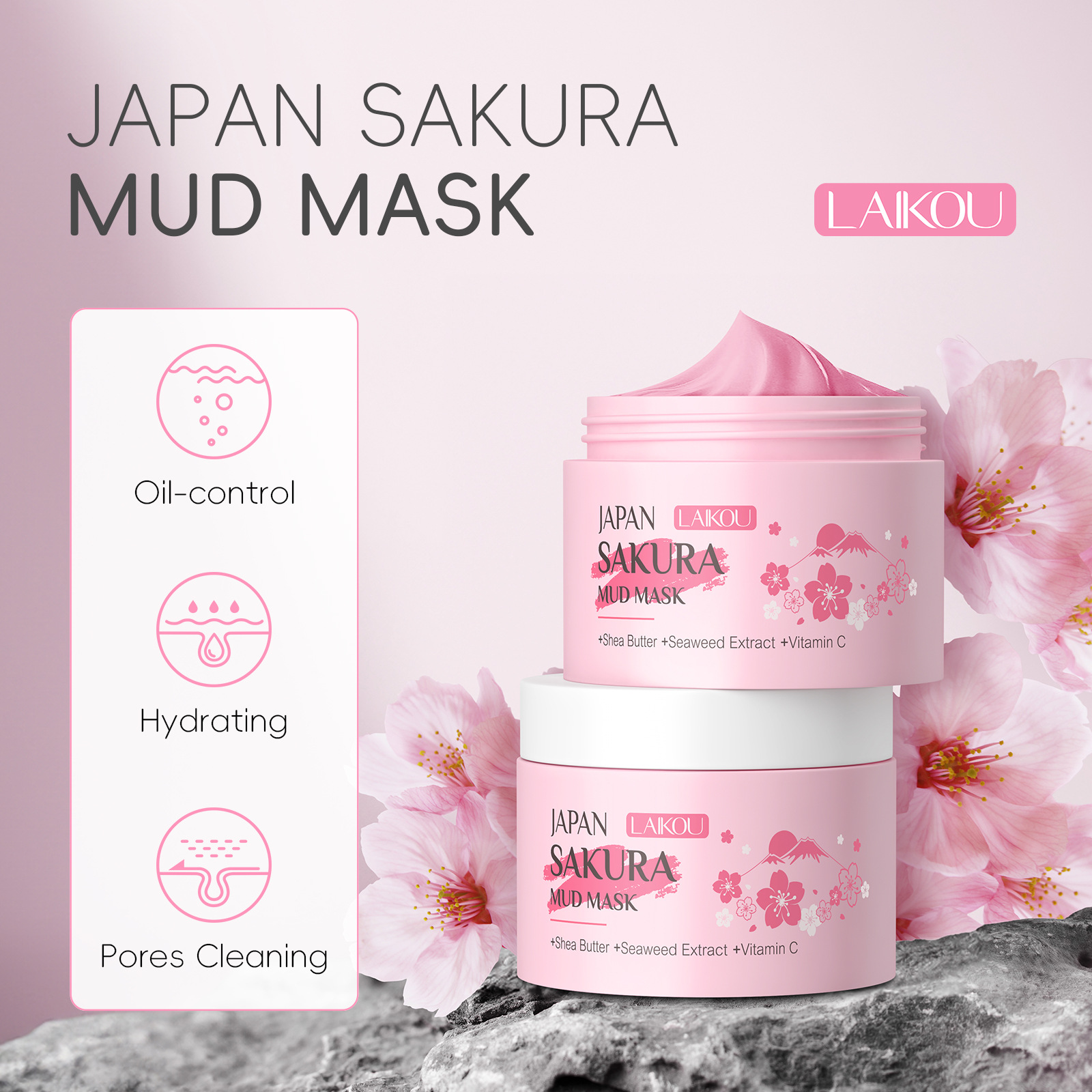 LAIKOU Sakura Clay Mask 25g 90 - Dust Mask Construction incelemesi ve fiyatı