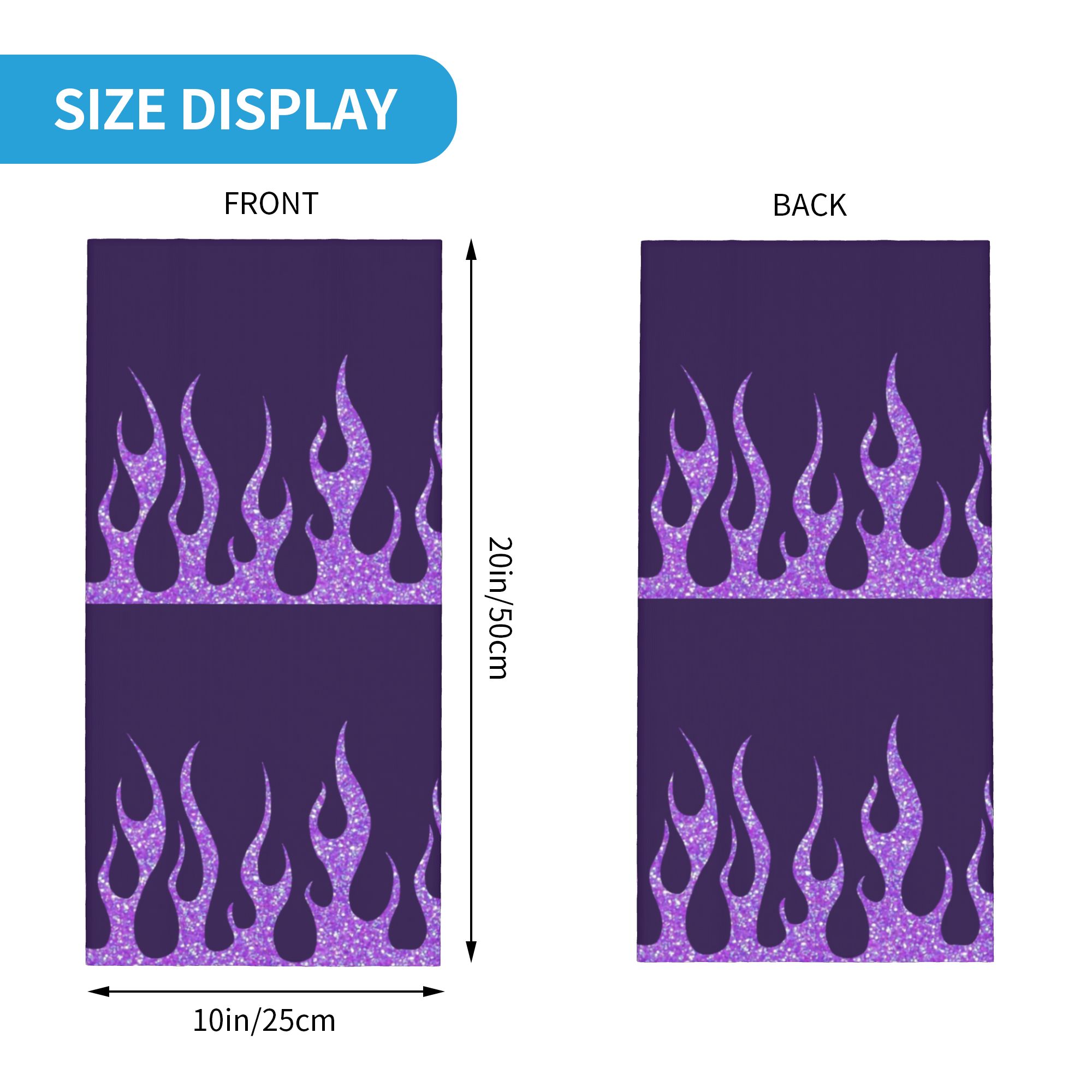 Custom Purple Glitter Flames B - Neck Gaiter Face Cover incelemesi ve fiyatı