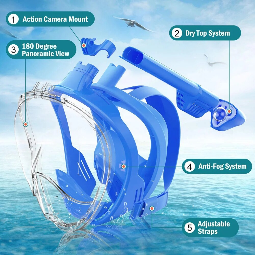 Underwater Snorkeling Full Fac - Anti Pollution Mask incelemesi ve fiyatı