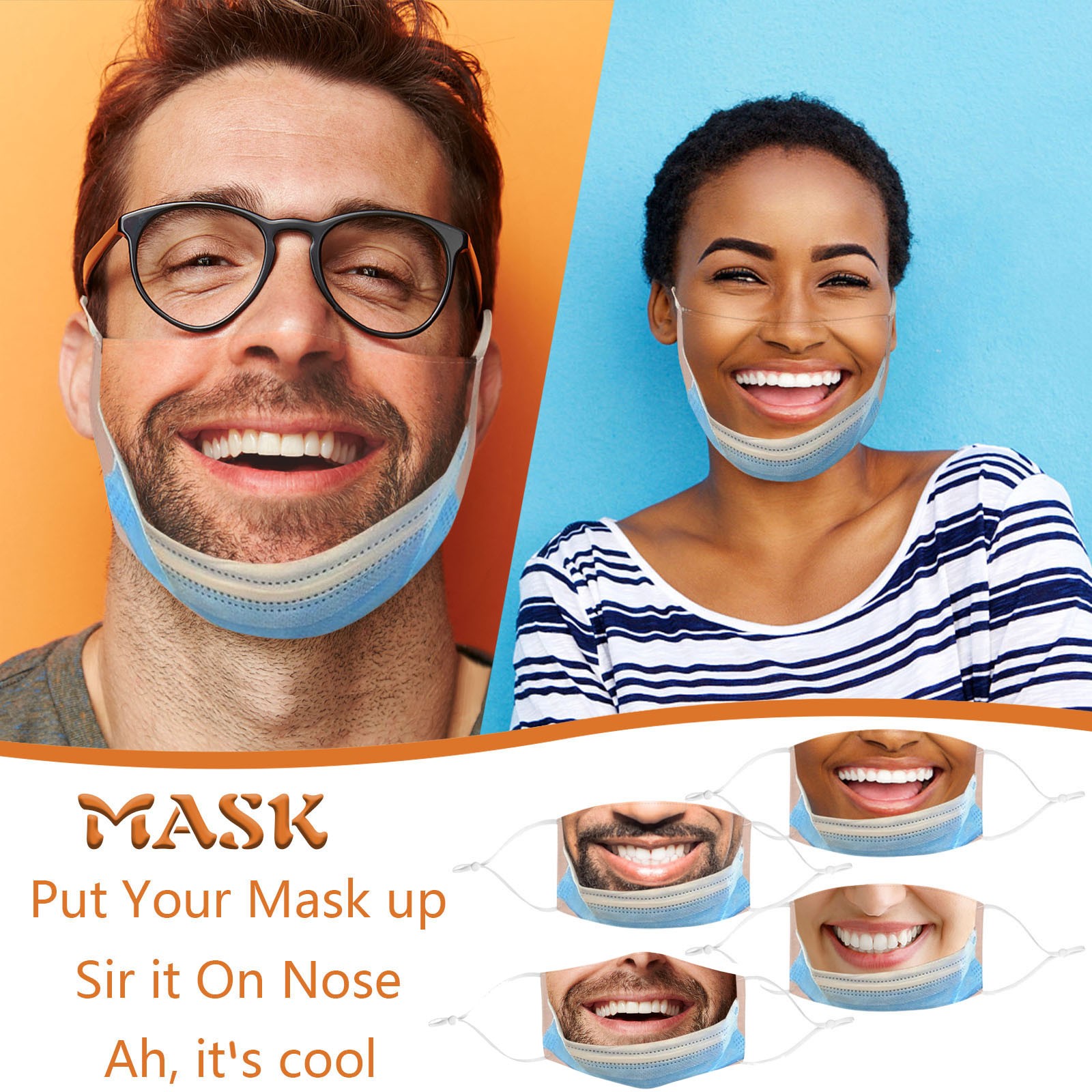 Adult Funny Mouth Mask Funny C - Cloth Face Mask Washable incelemesi ve fiyatı
