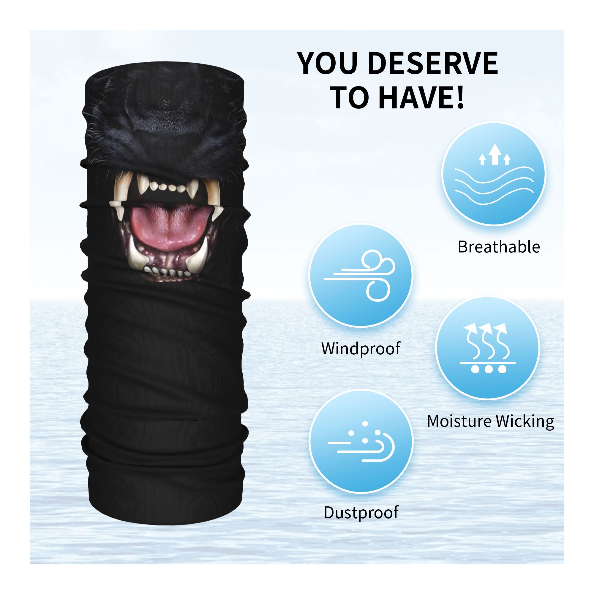 Custom Black Panther Animal He - Neck Gaiter Face Cover incelemesi ve fiyatı