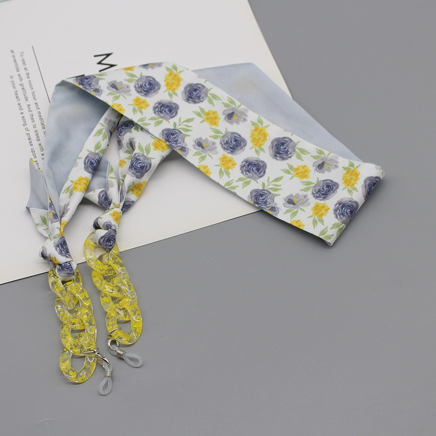Bohemia Print Silk Scarf Glass - Mask Chain Holder incelemesi ve fiyatı
