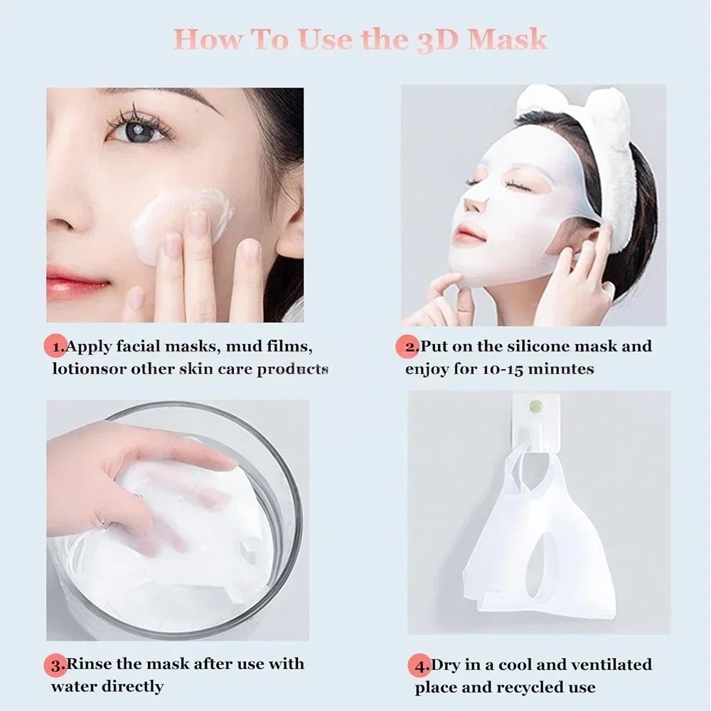 1/2PCS 3D Reusable Wrinkle Smo - Silicone Mask Bracket incelemesi ve fiyatı