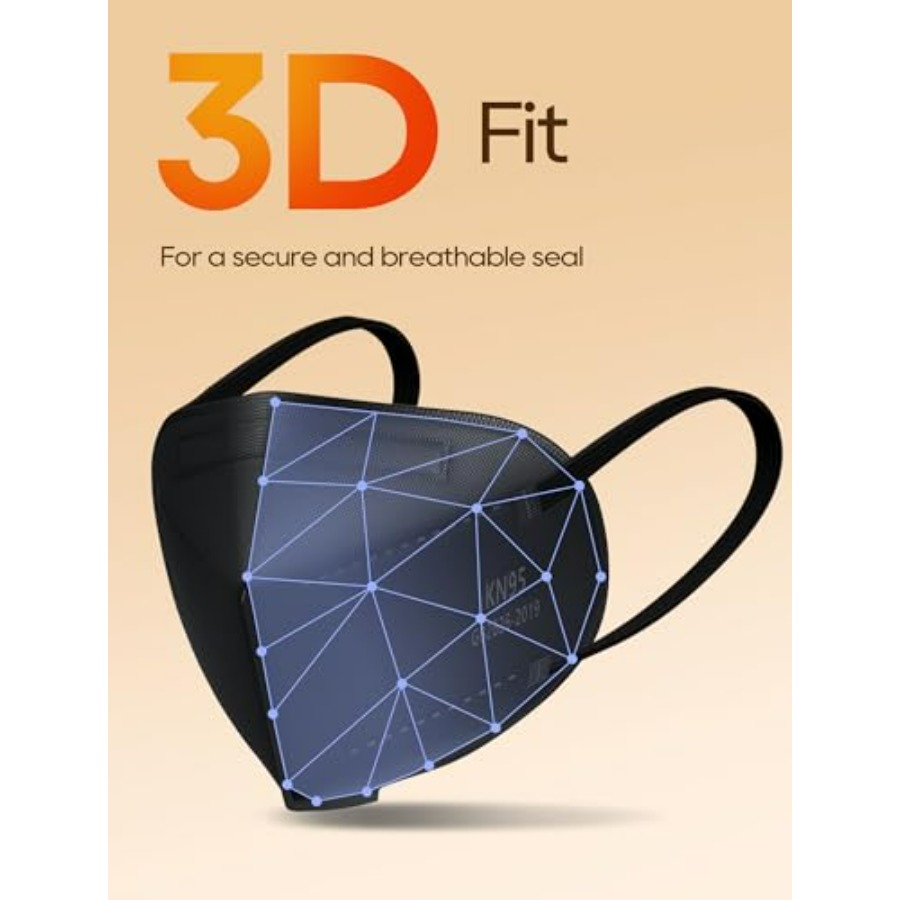 KN95 Face Masks 50 Pack for Ad - Black Face Mask Pack incelemesi ve fiyatı