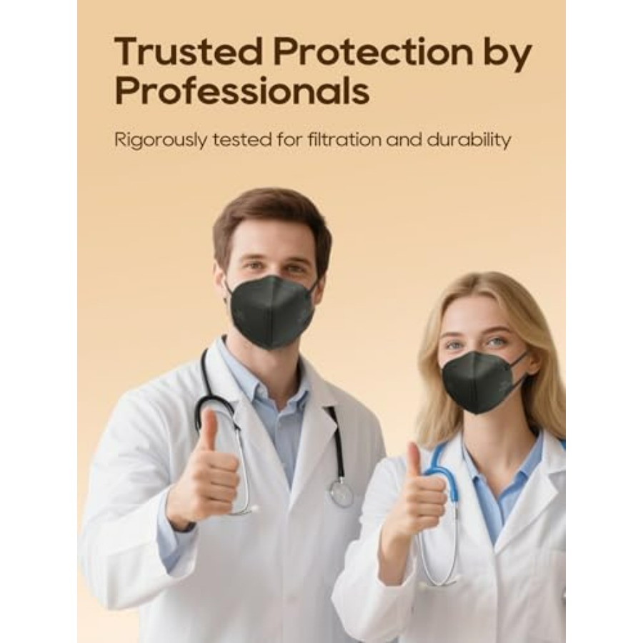 KN95 Face Masks 50 Pack for Ad - Black Face Mask Pack incelemesi ve fiyatı
